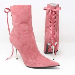 Steve Madden Corsica Pink Suede Stiletto Boots